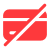 No credit card icon with slash.